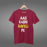 Aao Kabhi Haveli Pe Printed Half Sleeves T-Shirt (Unisex) - Image 4