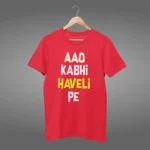 Aao Kabhi Haveli Pe Printed Half Sleeves T-Shirt (Unisex) - Image 6